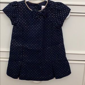 Blue and gold baby girl dress